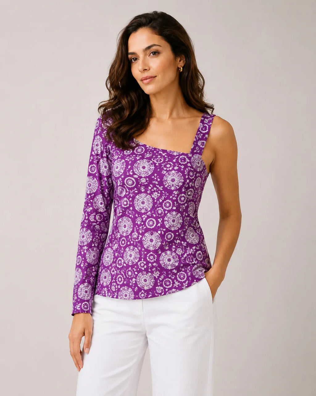 Aavira Sepagati One-Sleeve Cotton Top