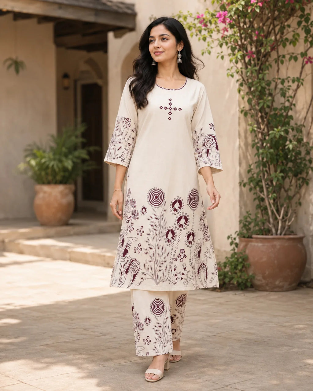 Aaradhya Ivory Handwork Palazzo Set - image 4