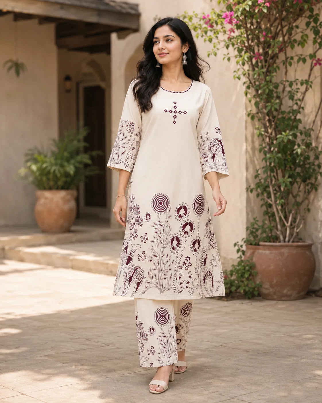 Aaradhya Ivory Handwork Palazzo Set - image 4