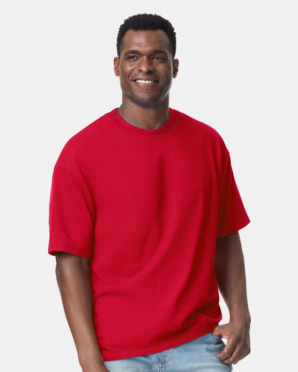 Custom Gildan 75000 Maxweight Hammer T-Shirt blank garment in Cherry Red