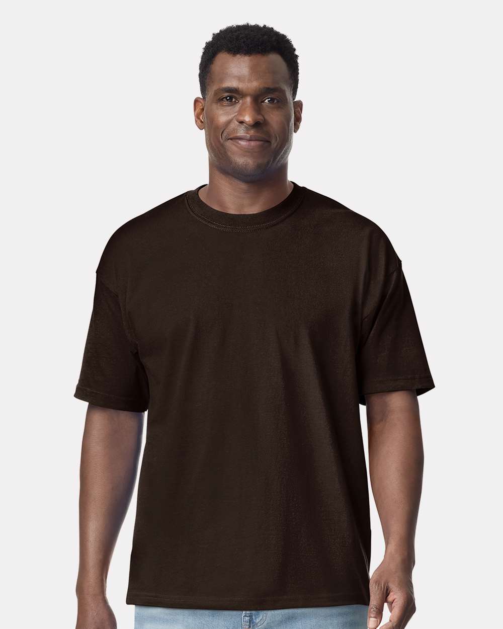 Custom Gildan 75000 Maxweight Hammer T-Shirt blank garment in Dark Chocolate