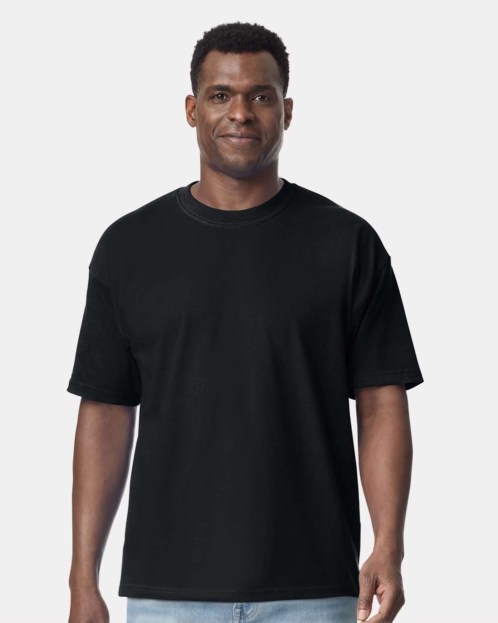 Custom Gildan 75000 Maxweight Hammer T-Shirt blank garment in Pitch Black