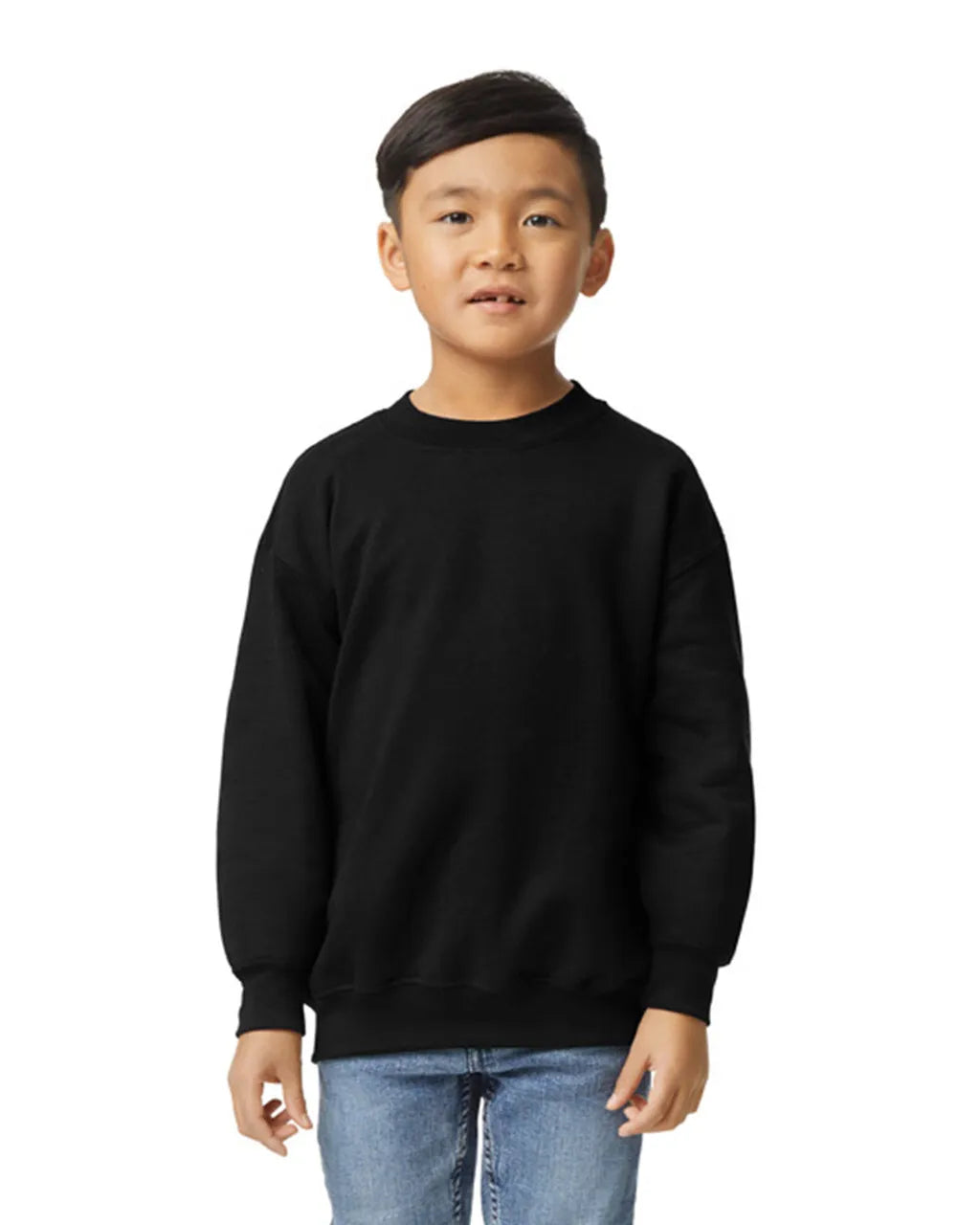Custom Gildan 18000B - Youth Sweatshirt Crewneck blank garment in Black