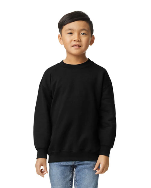 Custom Gildan 18000B - Youth Sweatshirt Crewneck blank garment in Black