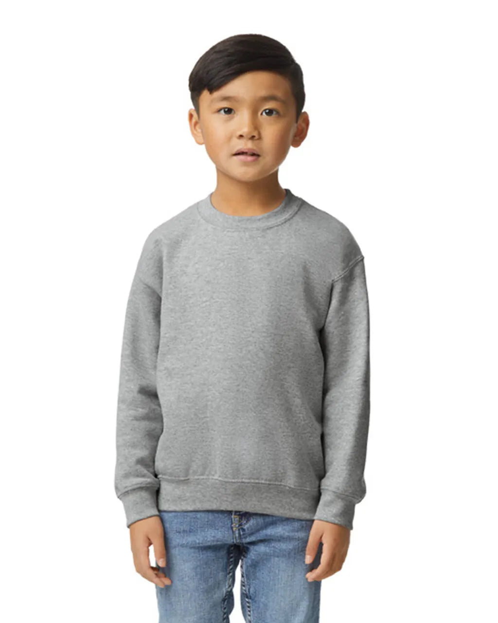 Custom Gildan 18000B - Youth Sweatshirt Crewneck blank garment in Sport Grey
