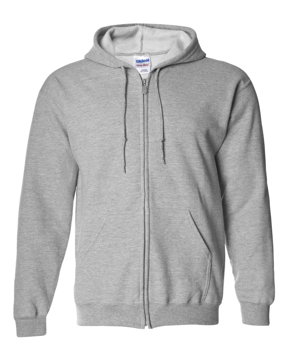 Custom Gildan 18600 - Full-Zip Hooded Sweatshirt blank garment in Sport Grey