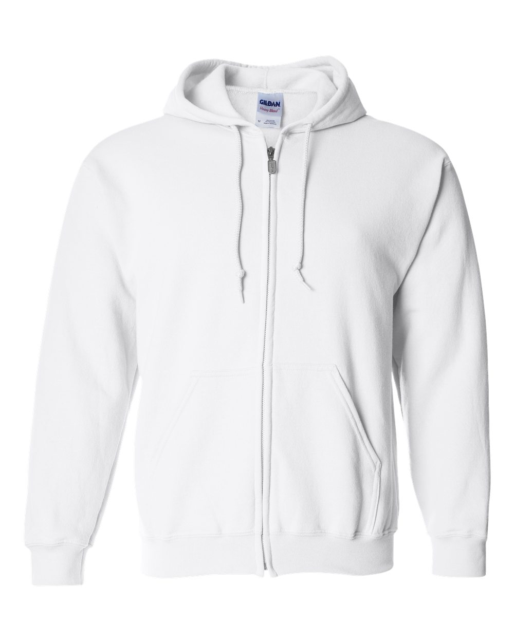 Custom Gildan 18600 - Full-Zip Hooded Sweatshirt blank garment in White