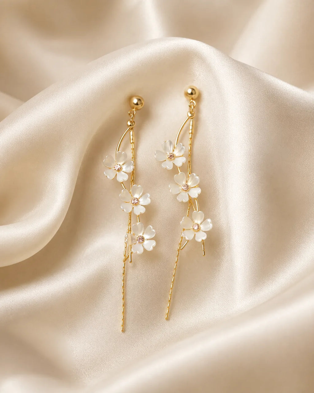 Pearl Daisy Cascade Earrings