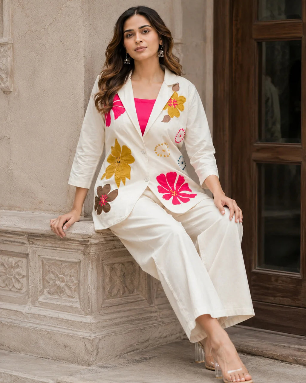 Meher Ivory Embroidered Jacket Set - image 3