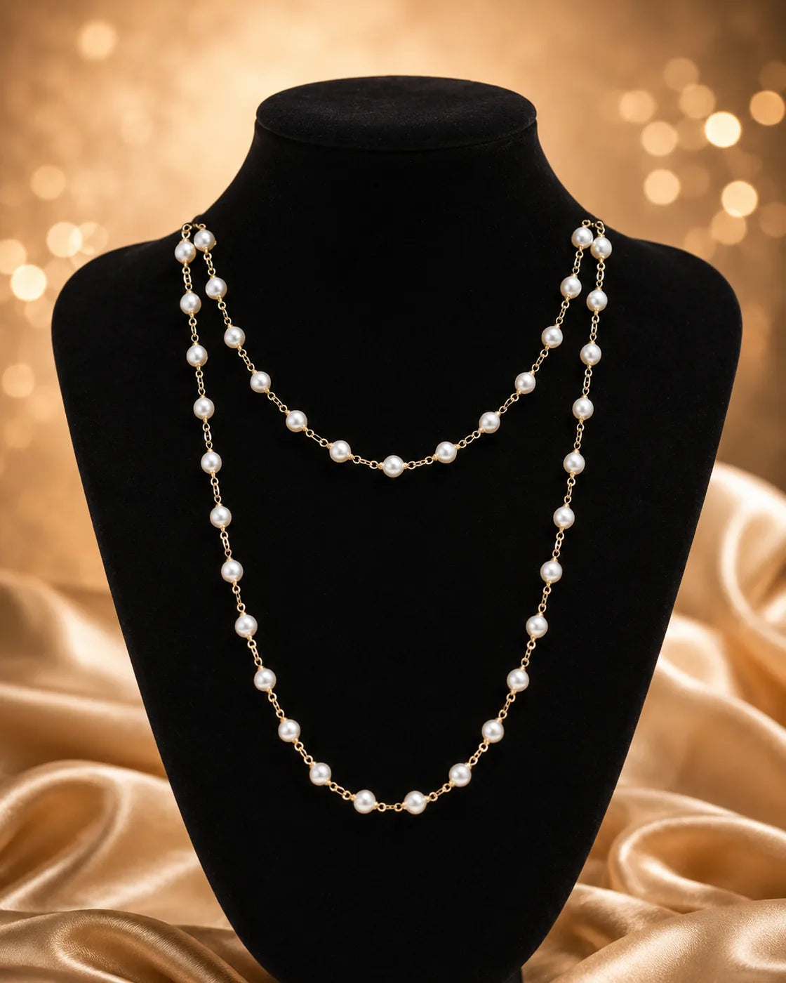 Luxe Pearl Drape Necklace - image 3