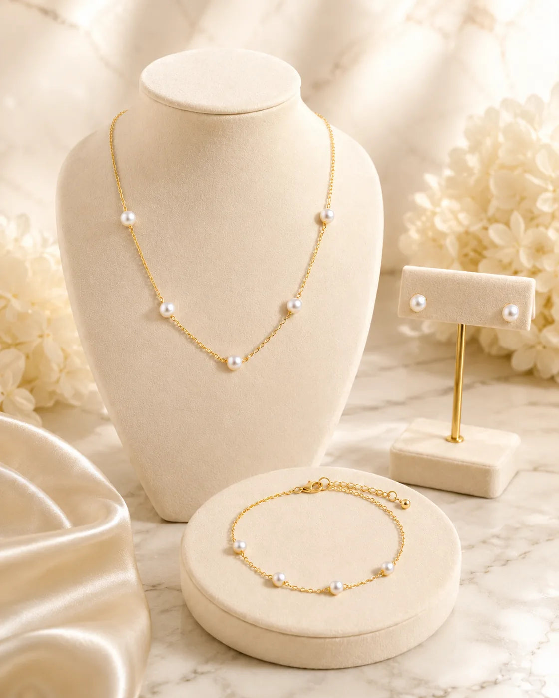 Golden Pearl Jewelry Set - image 2