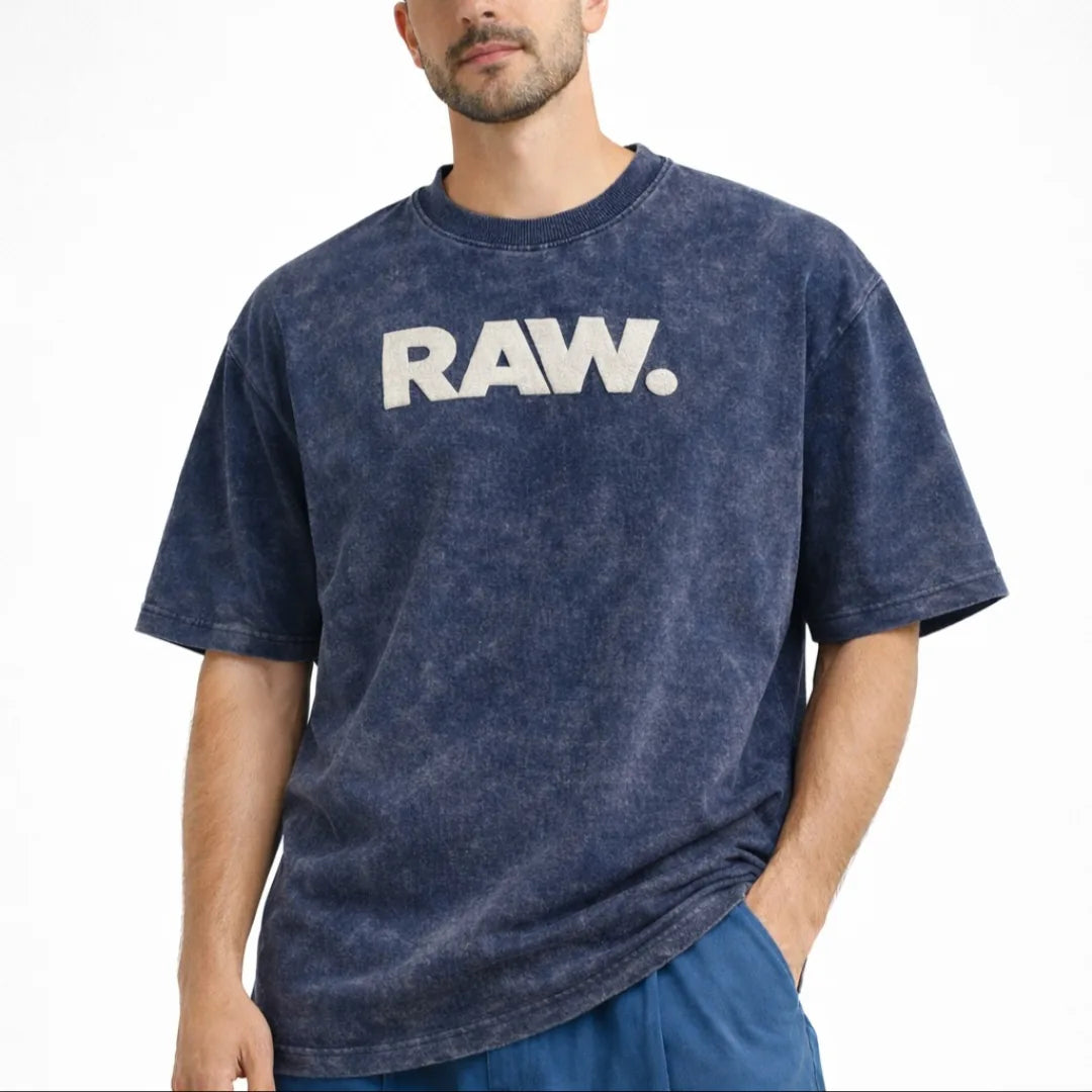 RAW Signature Acid-Wash Oversized T-Shirt - image 5