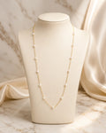 Golden Pearl Chain Necklace