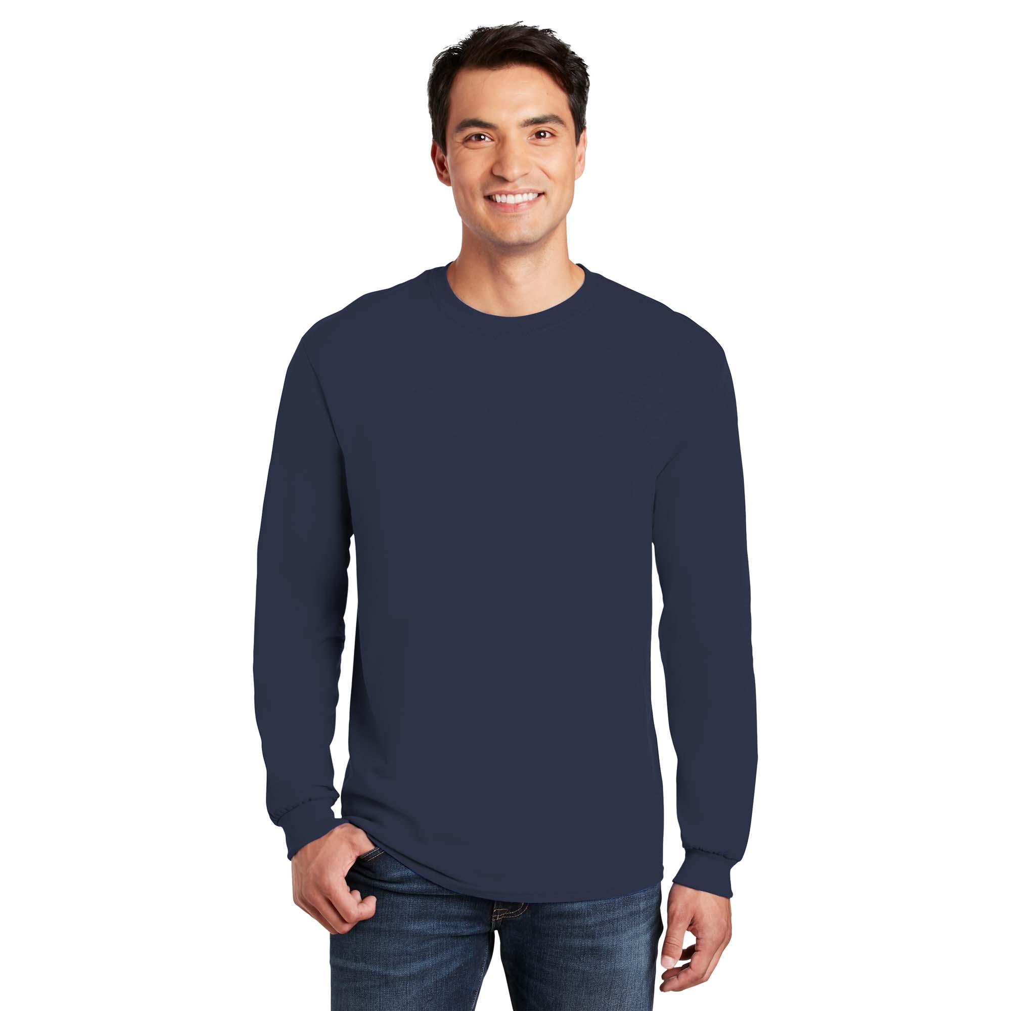 Custom Gildan 5400 Long Sleeve T-Shirt blank garment in Navy
