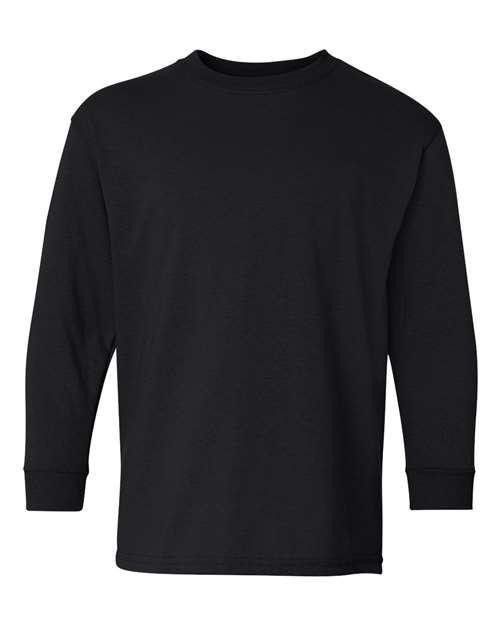 Custom Gildan 5400B Youth Long Sleeve T-Shirt blank garment in Black