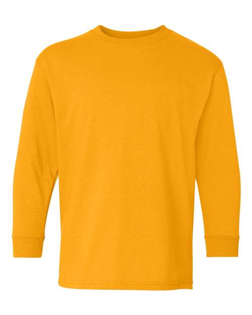 Custom Gildan 5400B Youth Long Sleeve T-Shirt blank garment in Gold