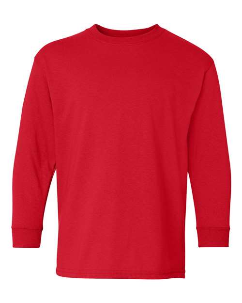 Custom Gildan 5400B Youth Long Sleeve T-Shirt blank garment in Red