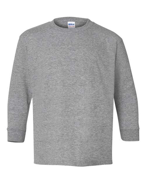 Custom Gildan 5400B Youth Long Sleeve T-Shirt blank garment in Sport Grey