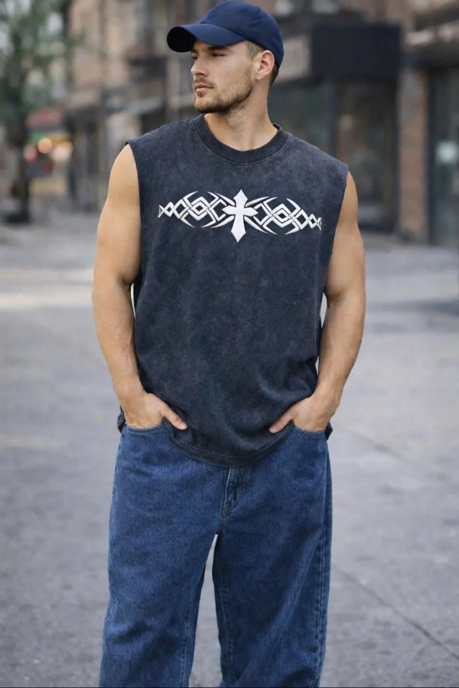 Tribal Cross Signature Acid-Wash Tank - image 3
