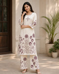 Aaradhya Ivory Handwork Palazzo Set