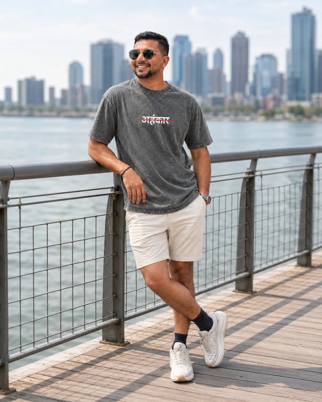 Ahankaar Acid-Wash Graphic T-Shirt - image 2