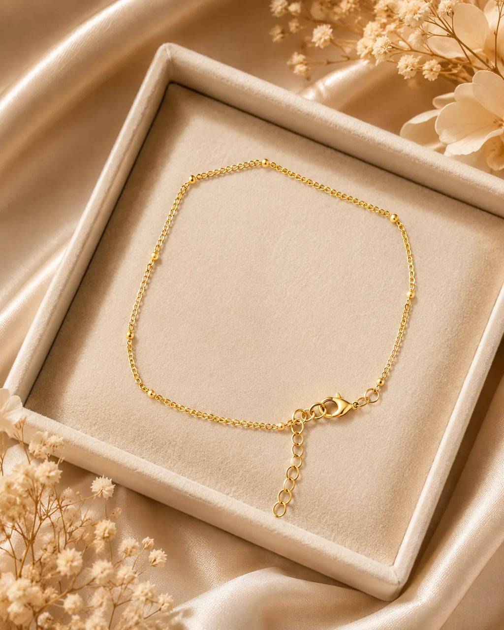 Dainty Gold Bead Bracelet - image 2