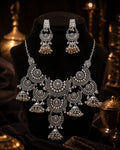 Royal Oxidized Jhumka Necklace Set