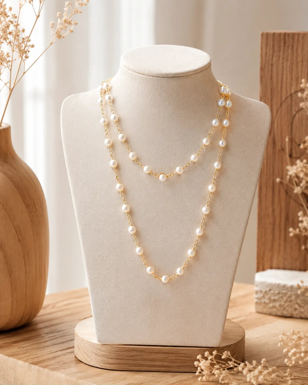 Luxe Pearl Drape Necklace - image 2