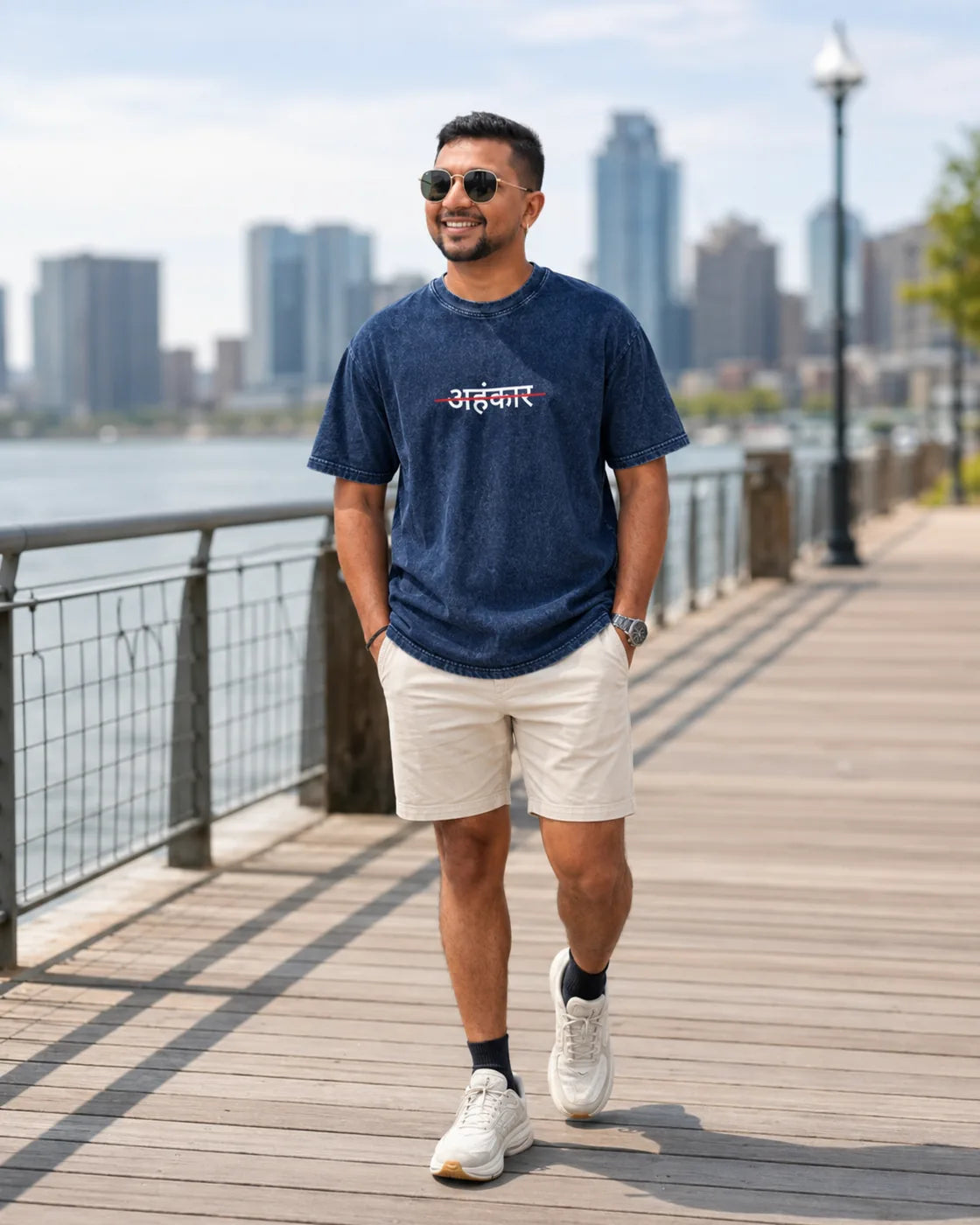 Ahankaar Acid-Wash Graphic T-Shirt