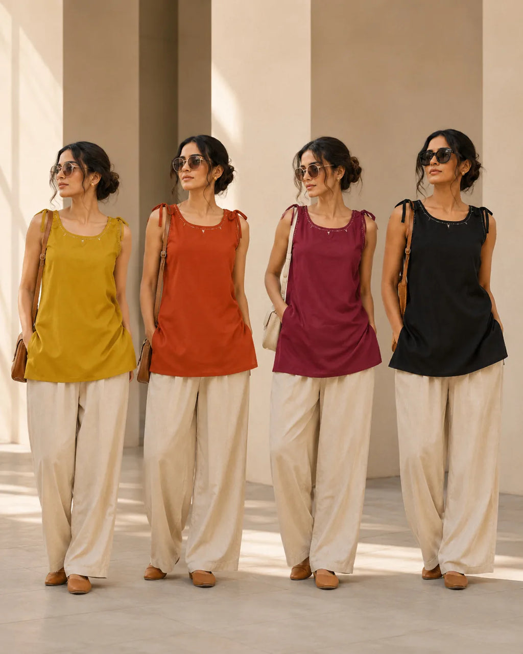 Vayra Mineral-Wash Tie-Shoulder Short Top - image 5