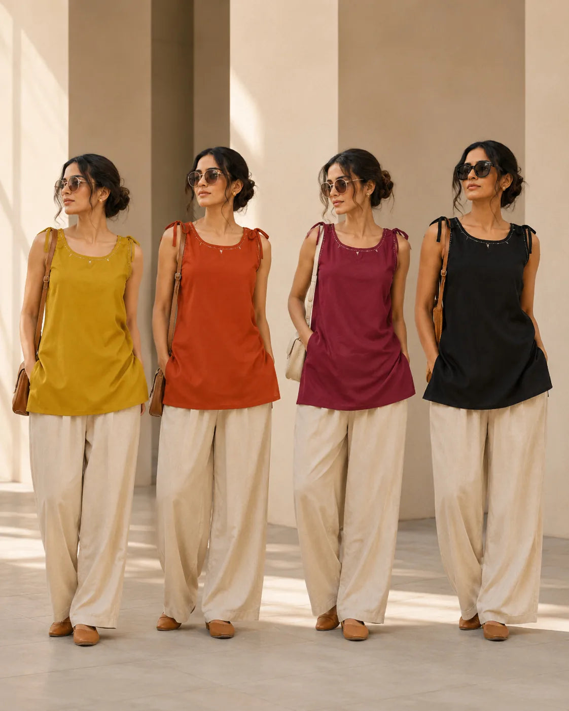 Vayra Mineral-Wash Tie-Shoulder Short Top - image 5