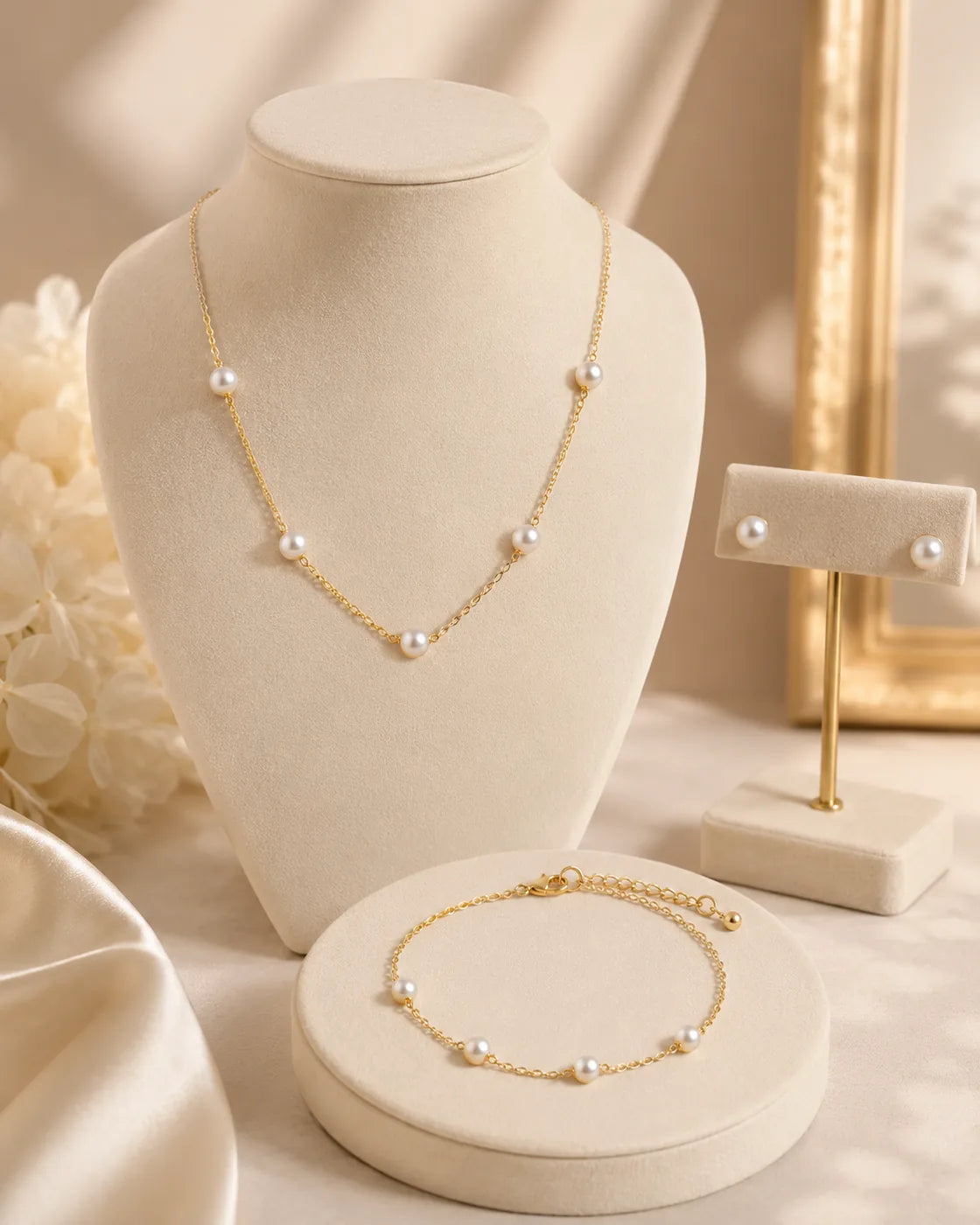 Golden Pearl Jewelry Set