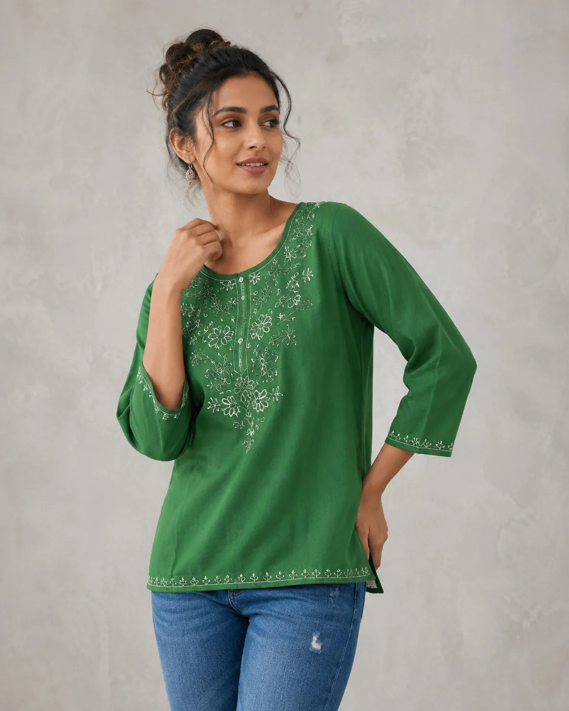 Zariya Lucknowi Embroidered Cotton Flex Top - image 6