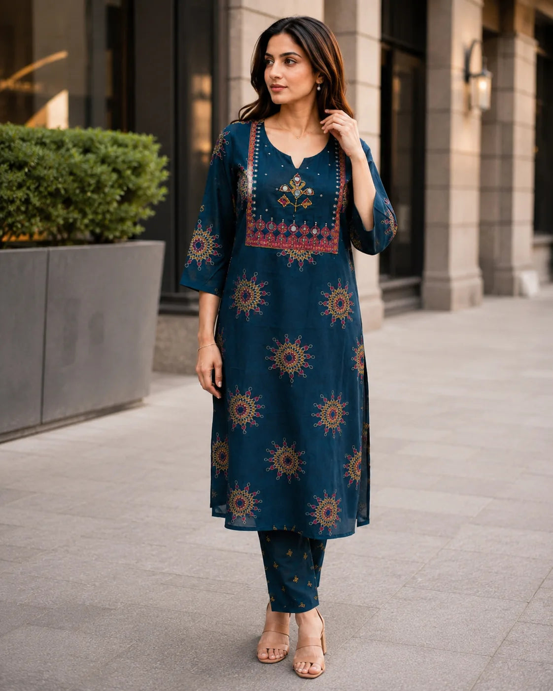 Neelika Handwork Cotton Kurta Set - image 3