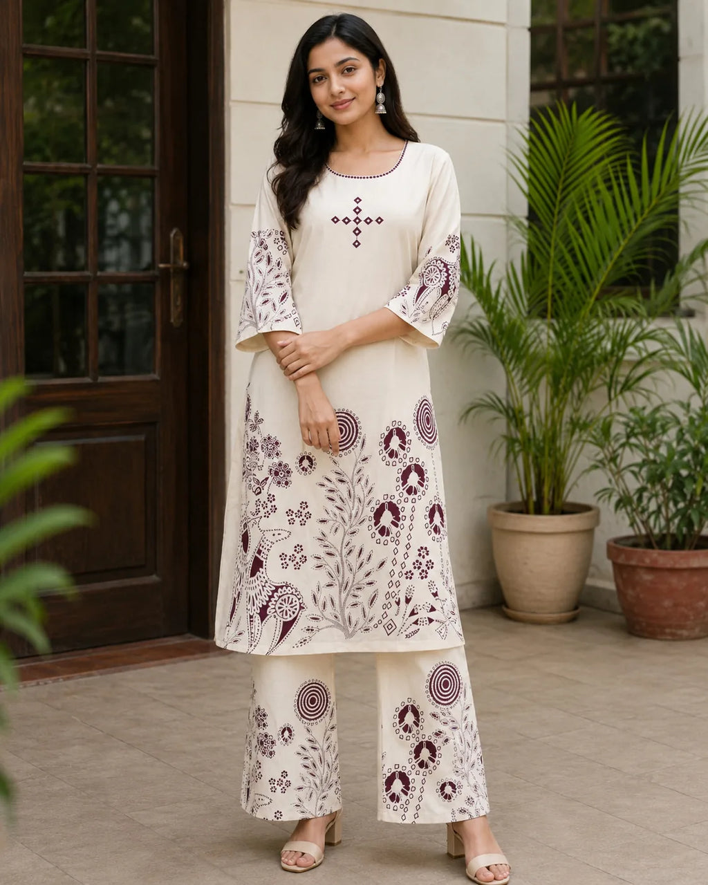 Aaradhya Ivory Handwork Palazzo Set - image 3