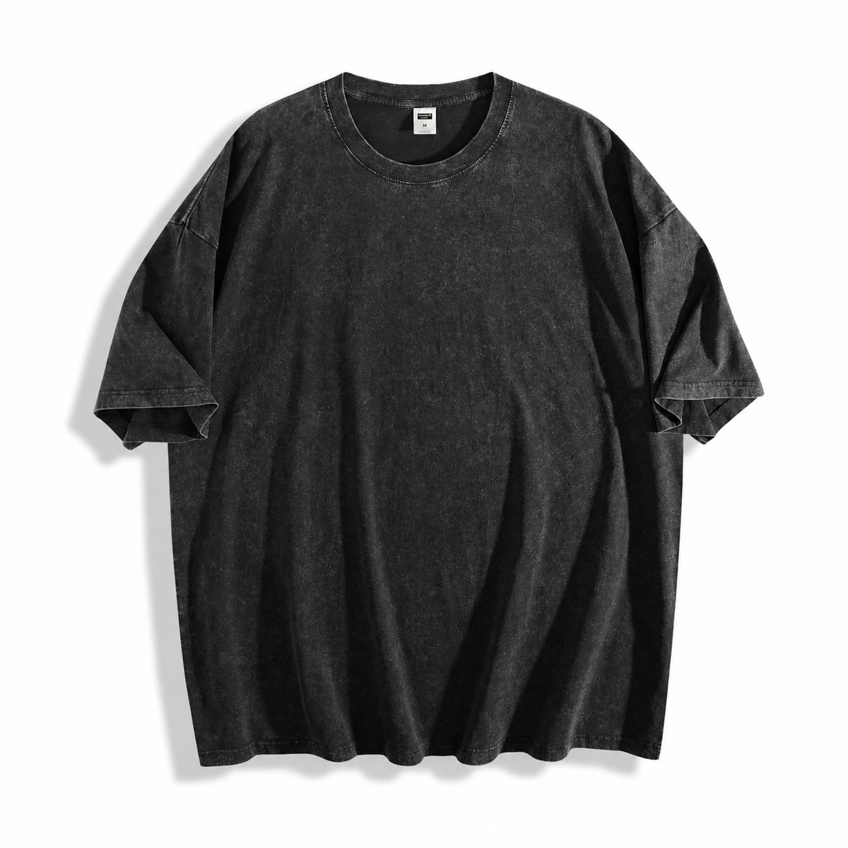 Custom Acid Wash Heavyweight Oversized Unisex T-Shirt blank garment in Black