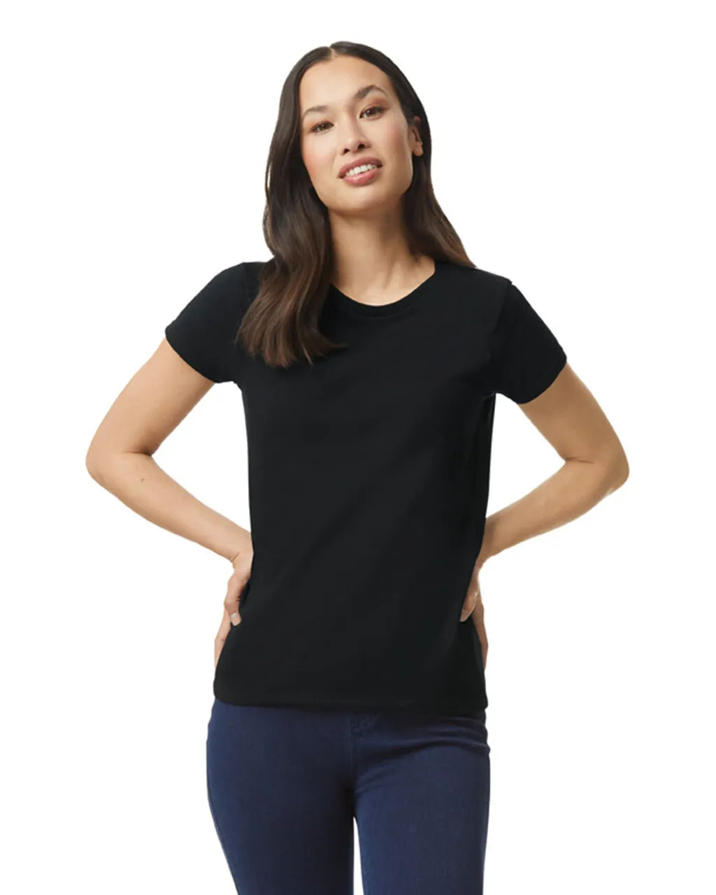 Custom Gildan 5000L Women T-Shirt blank garment in Black