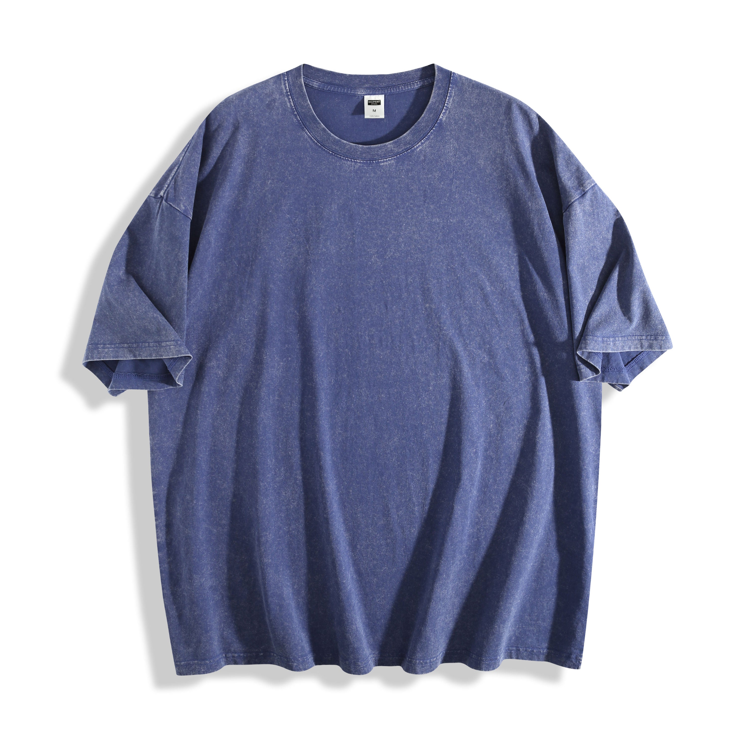 Custom Acid Wash Heavyweight Oversized Unisex T-Shirt blank garment in Blue