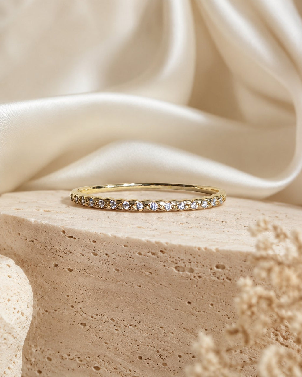 Braided Brilliance Crystal Bangle