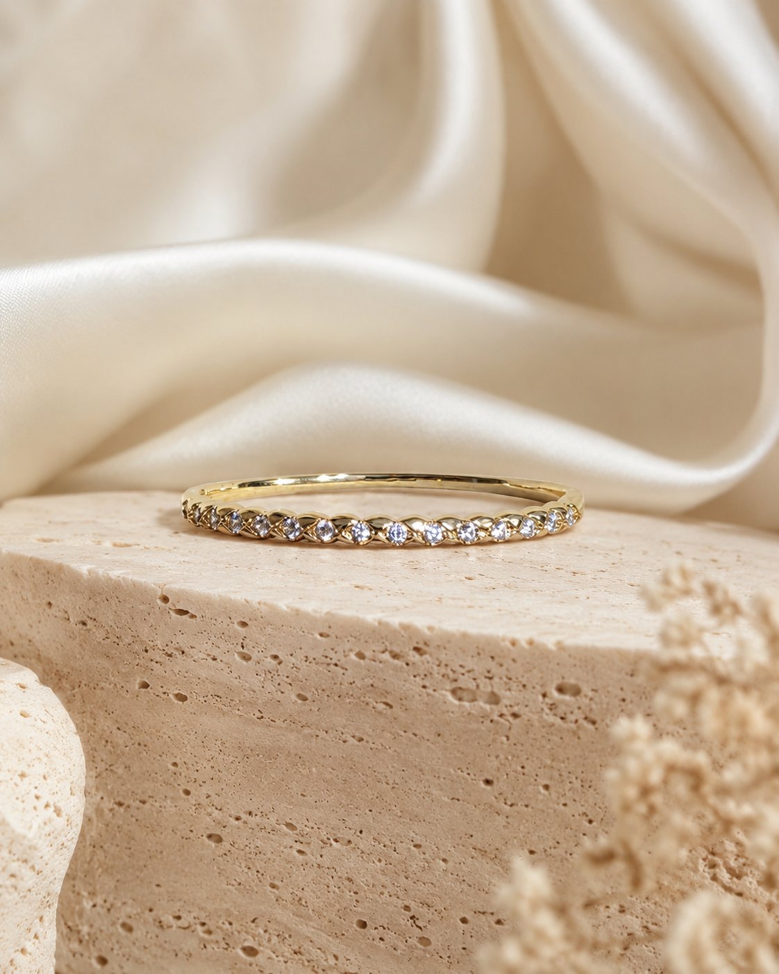Braided Brilliance Crystal Bangle