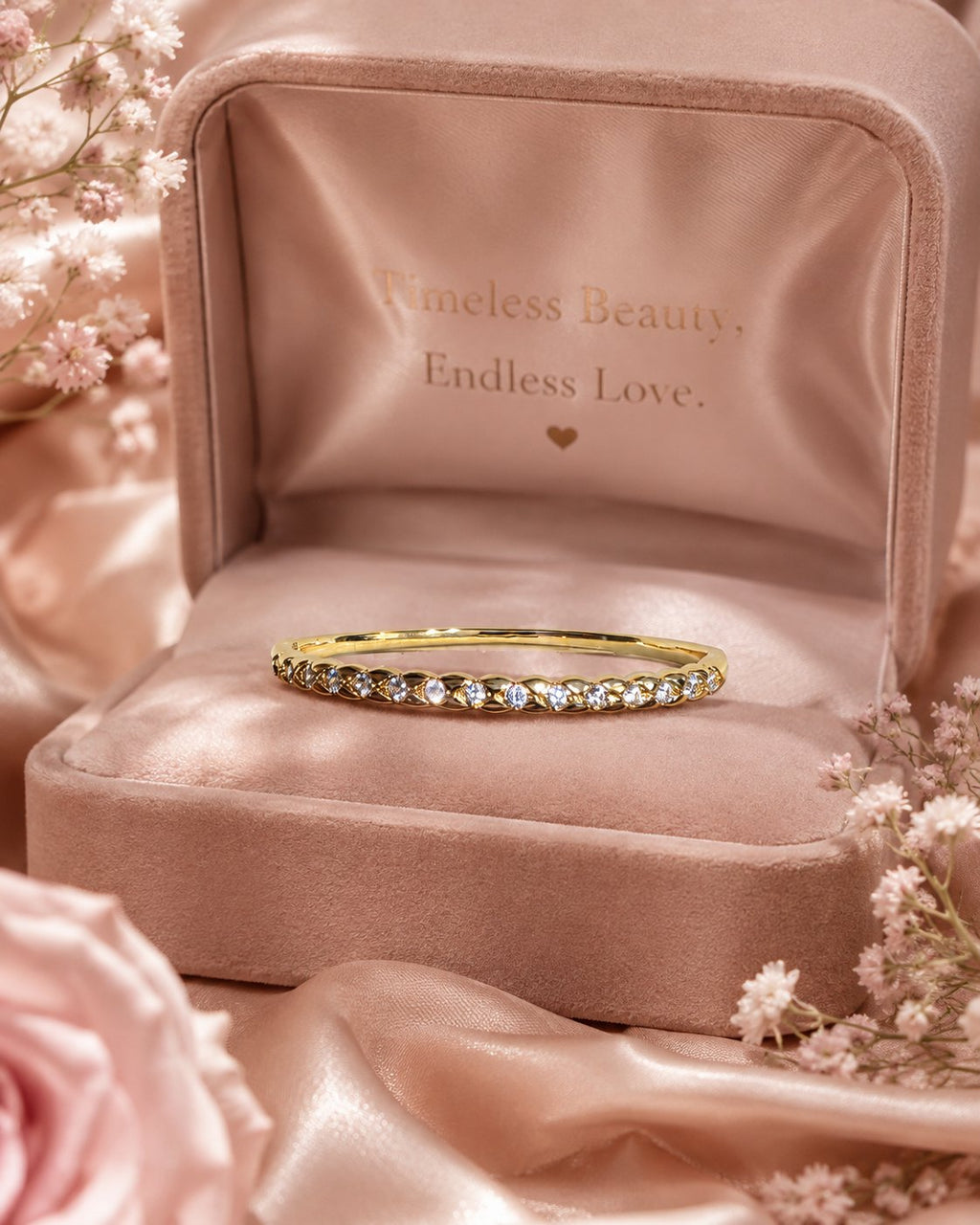 Braided Brilliance Crystal Bangle
