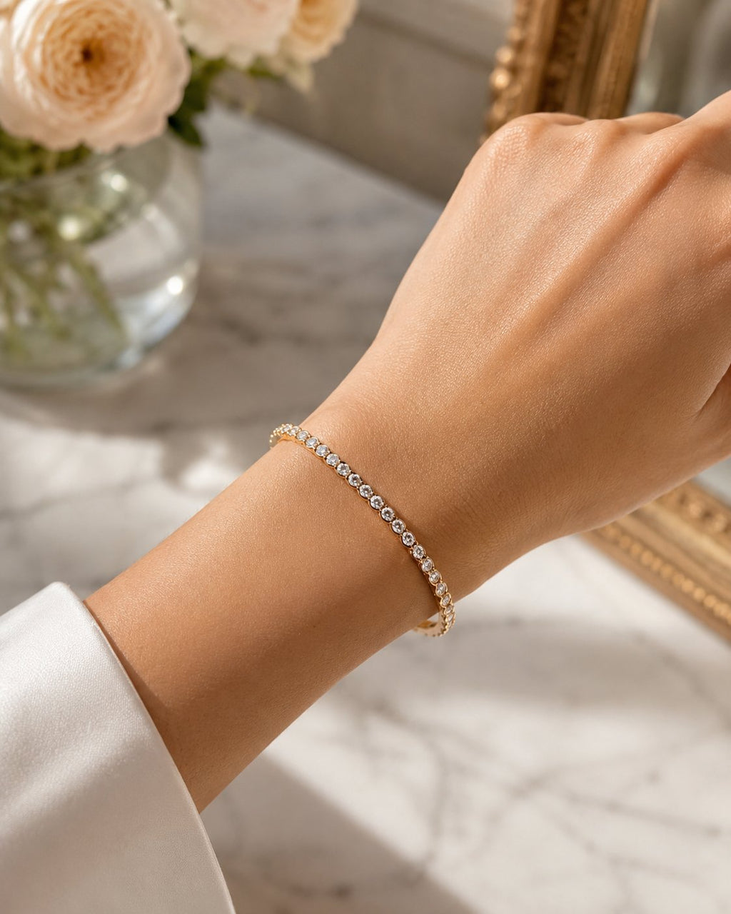 Braided Brilliance Crystal Bangle