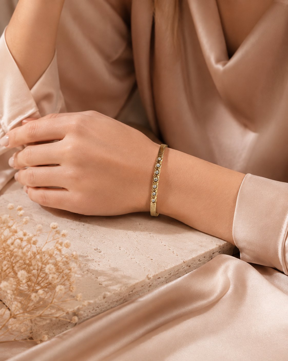 Celestial Crystal Bead Bangle