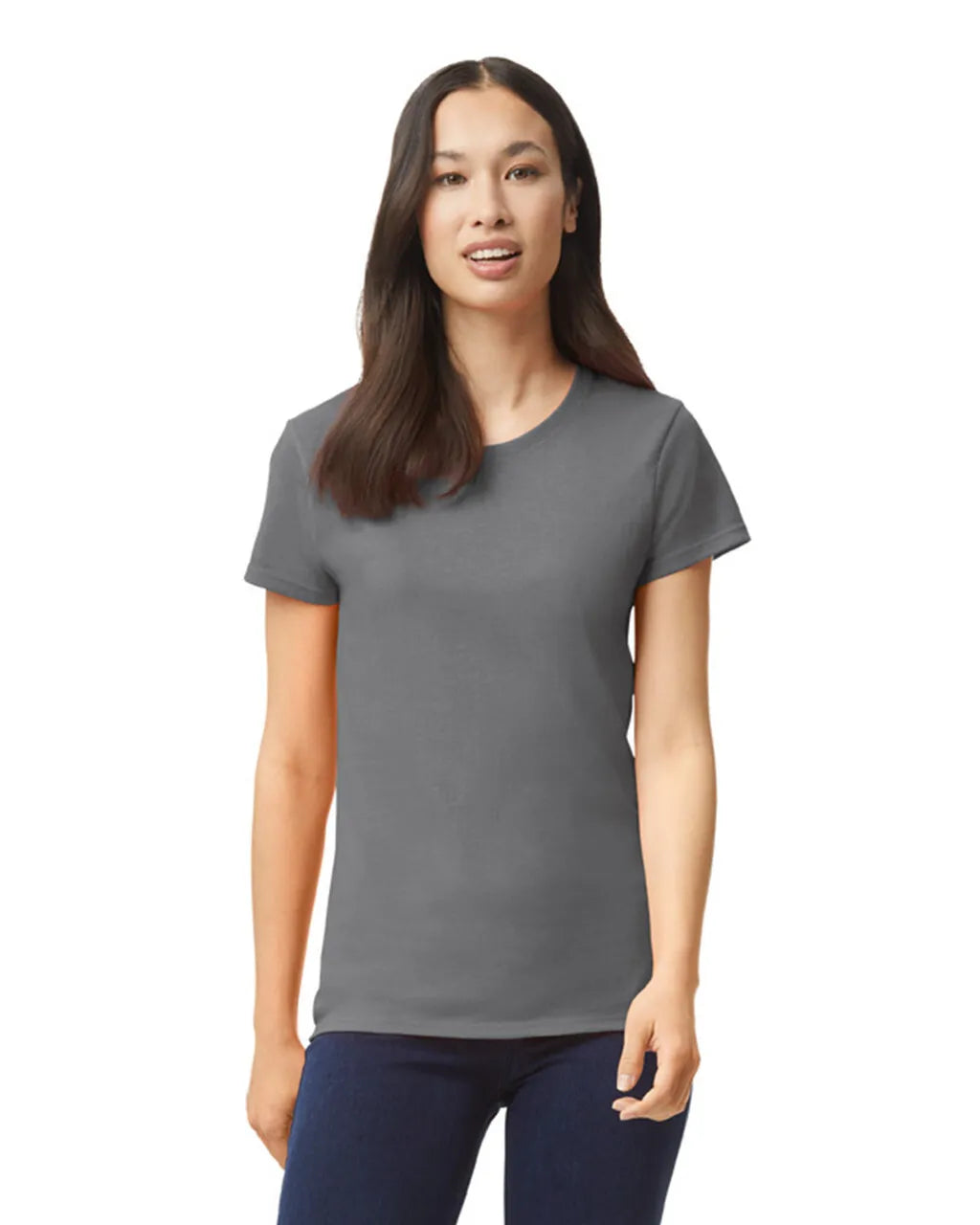 Custom Gildan 5000L Women T-Shirt blank garment in Charcoal