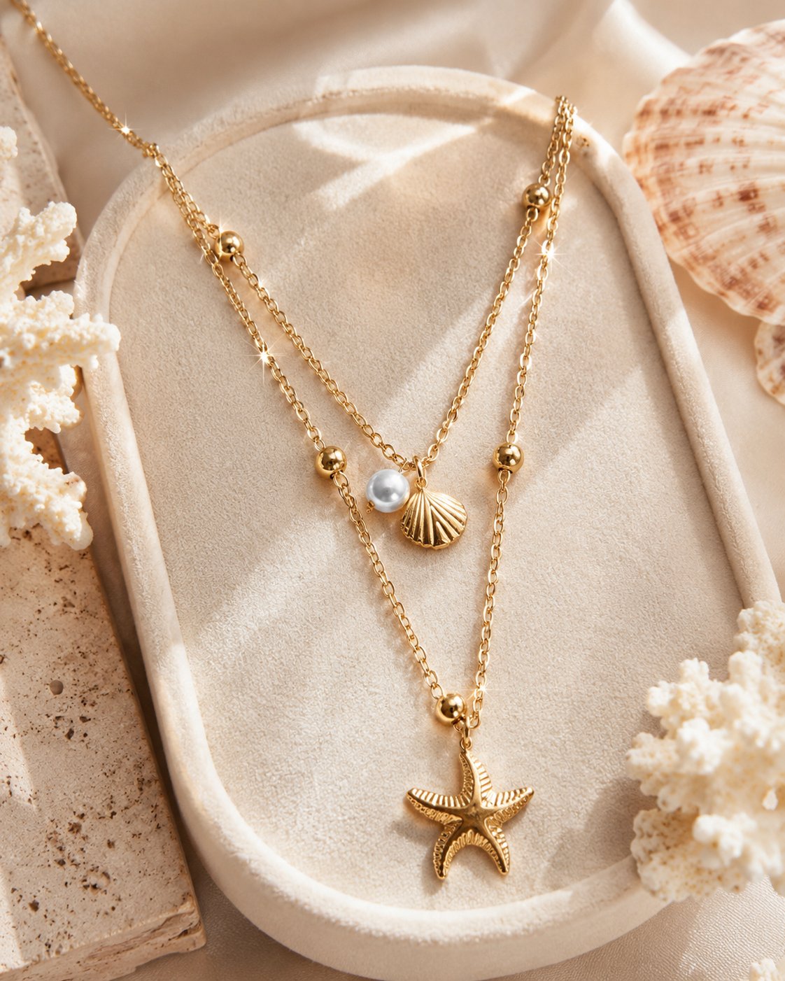 Coastal Starfish Layered Necklace