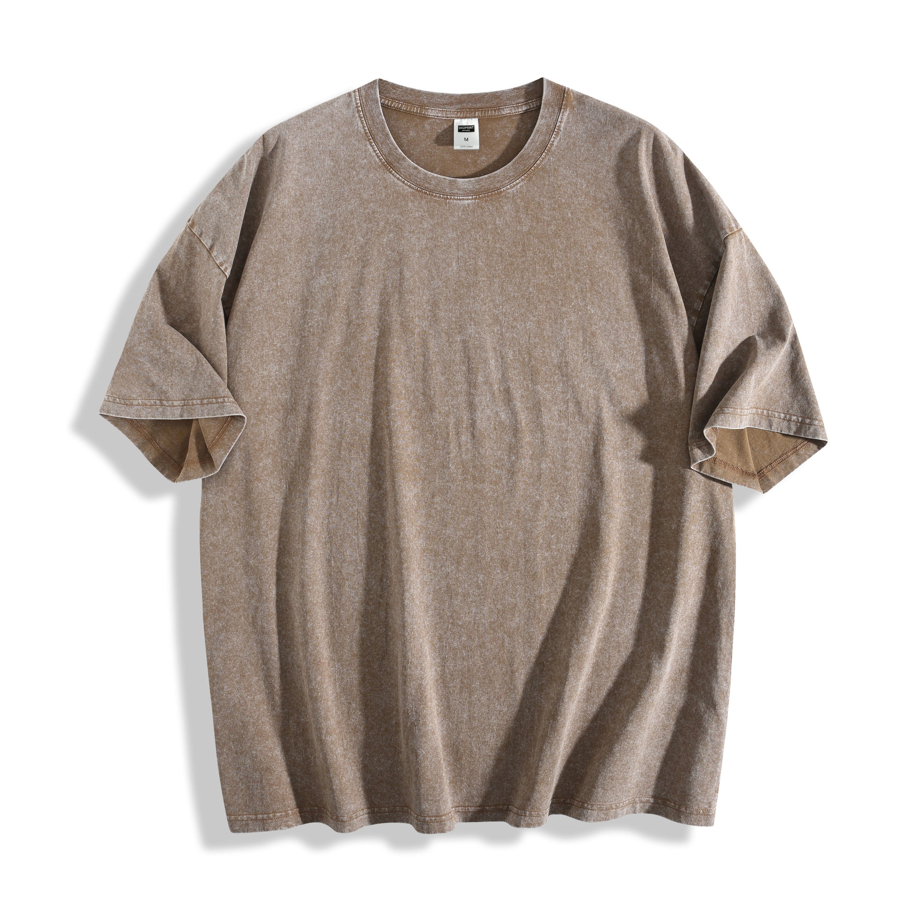 Custom Acid Wash Heavyweight Oversized Unisex T-Shirt blank garment in Coffee