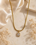 Crystal Halo Solitaire Pendant Necklace