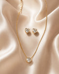Crystal Heart Necklace & Stud Set