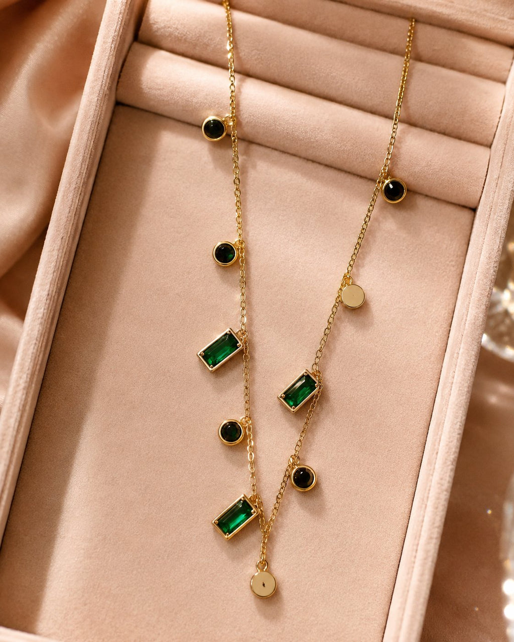 Emerald Noir Charm Necklace