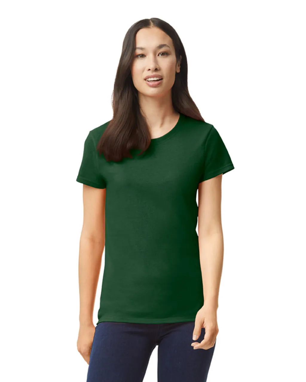 Custom Gildan 5000L Women T-Shirt blank garment in Forest Green